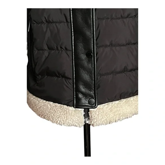 Michael Michael Kors Shearling Trim Faux leather sleeves Puffer Jacket. SZ.L - Picture 10 of 16